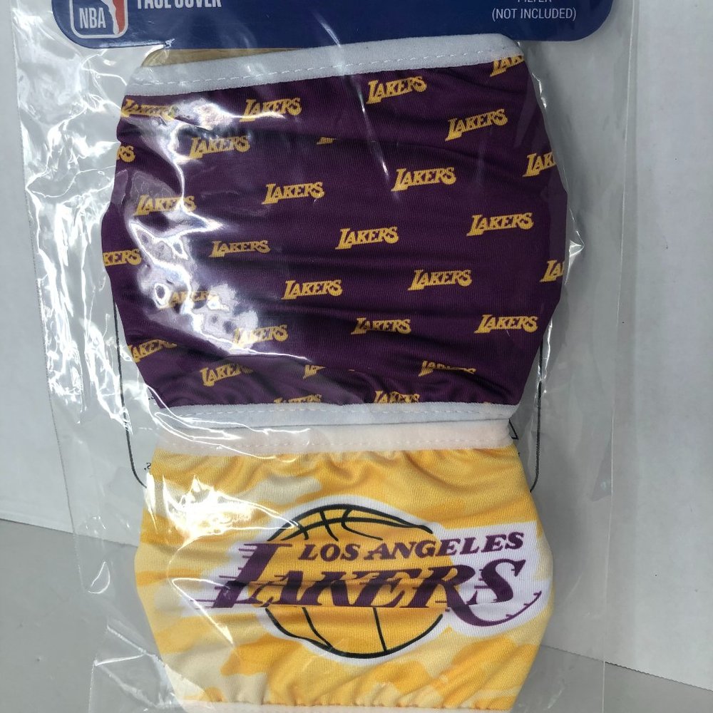 2 Pack Los Angeles Lakers Face Cover Officially Licensed NBA Basketball Masks